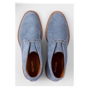 New! PAUL SMITH “Mendes” Suede Desert Chukka Boots in Powder Blue